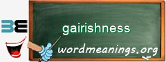 WordMeaning blackboard for gairishness